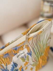 旅行化妝包組織器,新款設計化妝包,女士便攜式大容量收納包,收納口紅,化妝工具內部口袋,高端女性旅行便攜式洗滌袋和分裝包裝 - 杏色 - 查看 8