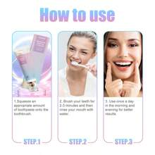 1入組100ml菸酰胺美白牙膏,清潔牙齒污漬和口氣,亮麗微笑和護齒 - 白色 - 查看 10