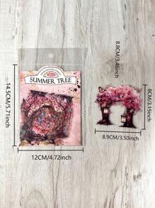 10入組/包復古鄉村樹木主題手帳貼紙,diy手帳、相簿裝飾 - 彩色 - 查看 2