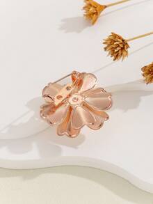 1 件復古白色山茶花和珍珠裝飾服裝配件胸針 - 白色 - 查看 4