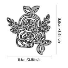 1 Piece Of Rose Background, Carbon Steel Metal Embossed Paper Cutting Blade Mold, Fresh Style, DIY Scrapbook Photo Album Decorative Embossing Tool - Silver - View 2