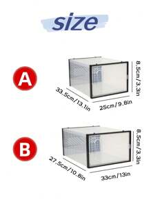 Shoe Box, Large Closet Shoe Storage Container Organizer With Lid, Transparent Plastic Stackable Sneaker Storage Bin, Shoe Rack Alternative - Black - View 2