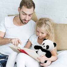 1個8英寸可愛的填充動物玩具,熊貓毛絨娃娃,兒童玩具,聖誕禮物,新年禮物,男孩女孩兒童寶寶的生日禮物,泰迪熊,布娃娃,情人節的禮物,熊,毛絨玩具 - 黑與白 - 查看 8