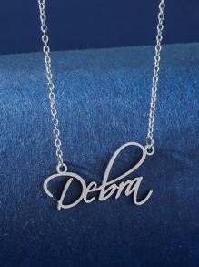 1個定制不鏽鋼女孩名字掛墜項鍊（僅支持英文字母項鍊） - 銀色 - 查看 8