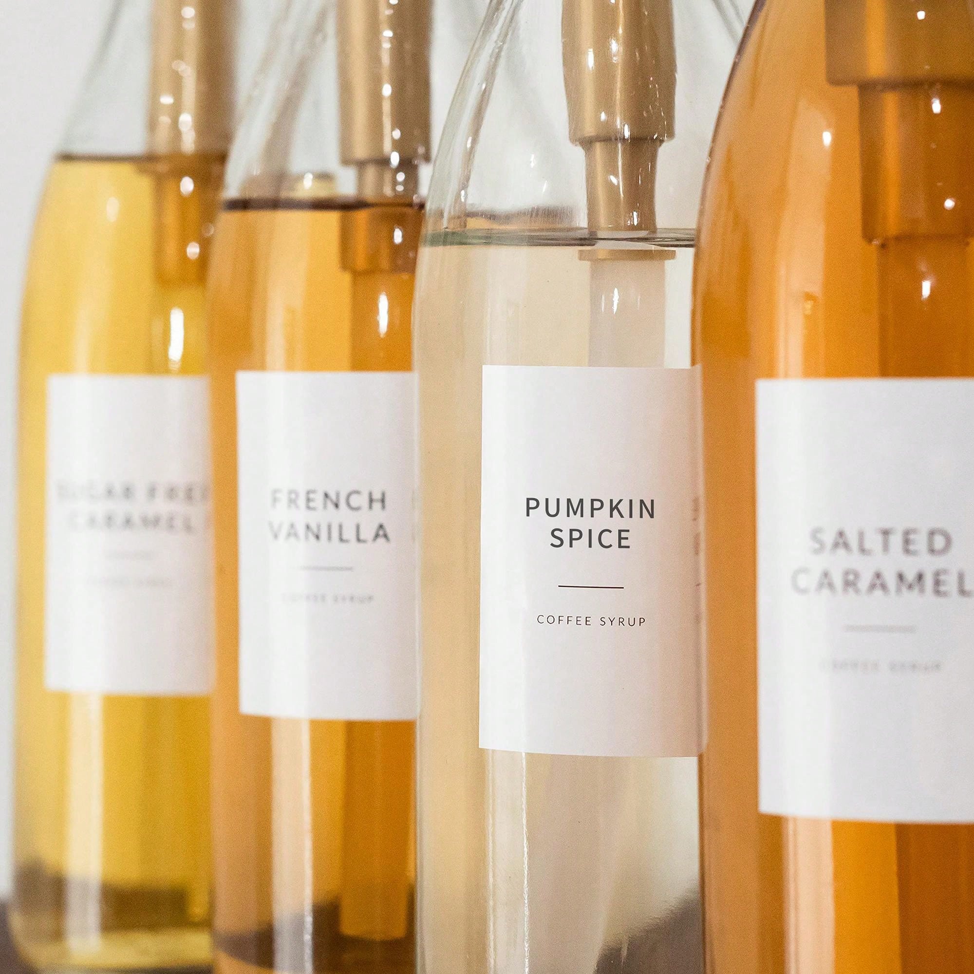 36pcs Simple Coffee Syrup Labels, Coffee Bar Classified SelfAdhesive