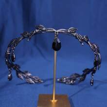 1 Miếng Của phụ nữ Vàng Tấn Hình giọt nước Pha lê Và Hợp kim Vương miện Dây buộc tóc , Thích hợp Cho đám cưới , Tối Các bữa tiệc , Và Sử dụng hàng ngày - Vàng - Xem 9