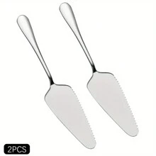 1/2 件蛋糕铲、蛋糕切片机、蛋糕刀、带细锯齿边缘的不锈钢披萨铲，适用于结婚周年纪念日生日派对、蛋糕、馅饼和糕点服务器、烘焙用品、厨房用品、厨房、圣诞礼物 - 銀色 - 查看 7