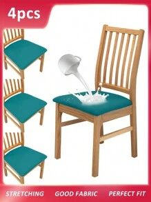 每套 4 件 水鴨藍色椅墊套,現代簡約防濺椅墊套,適合餐廳飯店宴會椅,適合所有季節 - 水鴨藍 - 查看 1