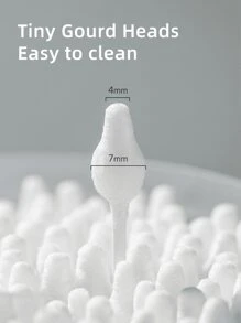 A Box Of 110 Baby Ear And Nose Cleaning Sticks For Newborn Babies With Double-Ended Gourd Heads And Thin Shafts