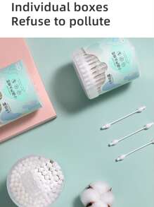 A Box Of 110 Baby Ear And Nose Cleaning Sticks For Newborn Babies With Double-Ended Gourd Heads And Thin Shafts