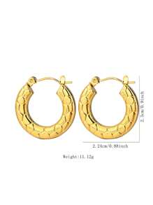 1 Pair Fashionable Geometric Stainless Steel Earrings, Suitable For Women's Daily Wear Or Stylish Commute