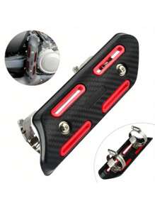 全新款1入組摩托車排氣消音器管熱護罩配件,適用於安裝固定工具 - 紅色 - 查看 1