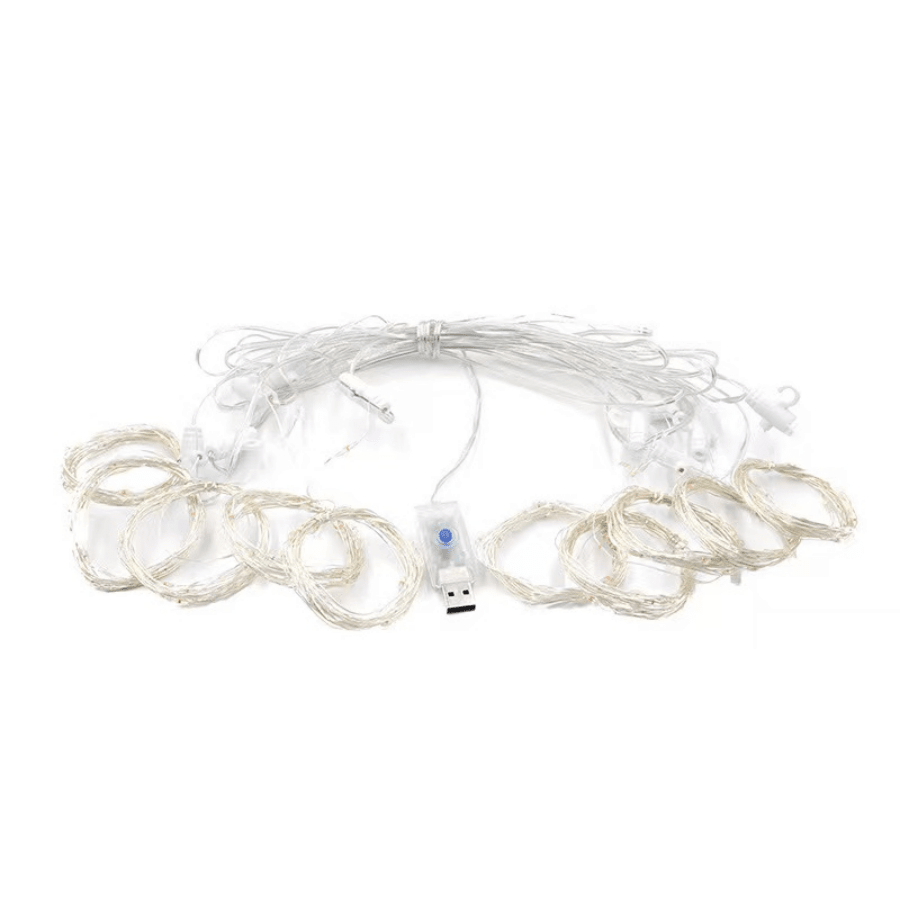 Led Hook Copper Wire Curtain Light String 3*3usb EightFunction Remote