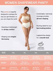 Plus size High-rise, close-fitting triangle shaped panties - Beige - View 7