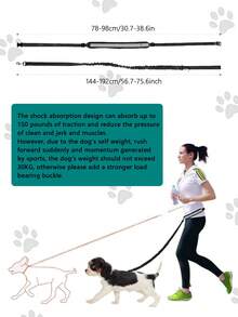 1 套夜間反光寵物跑步運動牽引服帶腰包,4 件套,適合 2kg-20kg 中大型犬戶外玩耍、散步和跑步 - 黑色 - 查看 3