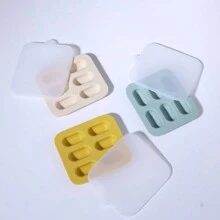 迷你6格嬰兒矽膠食品補充模具和冰箱盤diy嬰兒食品餵養工具 - 藍色 - 查看 4