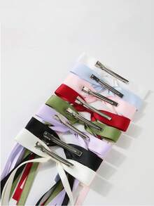 1pc Sweet Ribbon Bow Hair Clip (Gift For Girlfriend On Valentine's Day) - Pink - View 4