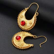 1 Pair 3.1CM/2.2CM/1.5CM Small Stud Earrings With Rhinestone  Eritrean African Jewelry Women Girls - Multicolor - View 3