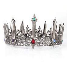 Baroque Style Circular Crown Party Headwear With Gold Plating - Gold - View 4