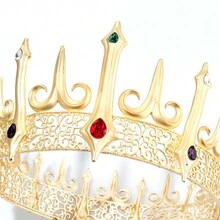 Baroque Style Circular Crown Party Headwear With Gold Plating - Gold - View 2