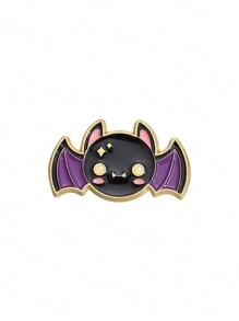 1pc Cute Bat Shaped Brooch Cartoon Animal Badge For Clothes, Backpack Decoration, Fashion Jewelry For Men And Women Daily Wear
