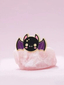 1pc Cute Bat Shaped Brooch Cartoon Animal Badge For Clothes, Backpack Decoration, Fashion Jewelry For Men And Women Daily Wear