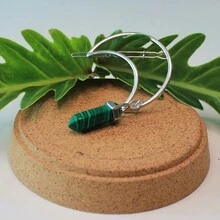 1 件装新月发夹水晶首饰蛋白石看起来像月光石首饰发饰女孩女士发夹女友礼物 - 彩色 - 查看 13