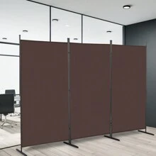 FCH 6FT Trifold 130g Polyester Fabric Plastic Foot Carbon Steel Frame Foldable Screen Gray/Brown - Brown - View 1