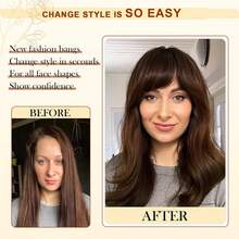 Bangs Hair Clip In Bangs, Fake Bangs Natural Clip On Bangs Ash Blonde,Faux Bangs Easy Clip In Hair Extenisons,French Bangs Fringe With Temples Hairpieces Curved Bangs For Daily Wear - Piano Color - View 5