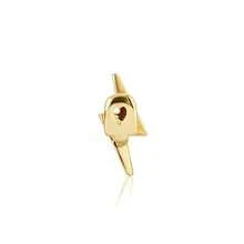 1pc 18k Gold Plated Hip-Hop Single Tooth Decoration With Red Lightning Pattern For April Fool's Day - Gold - View 5