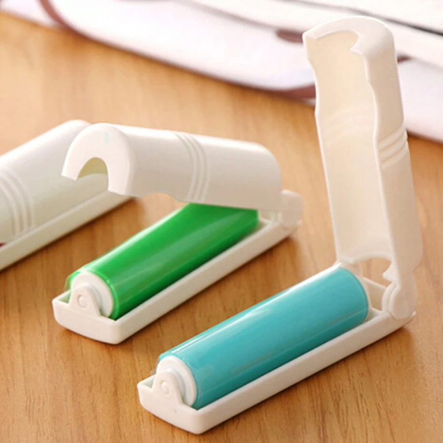 Foldable And Washable Sticky Dust Remover Travel Portable Lint Roller Mini Washable Sticky Hair Brush - Green - View 1