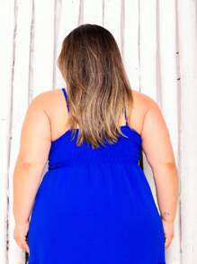 VESTIDO LONGO ALCINHA EXG - PLUS - Azul Royal - Visão 6