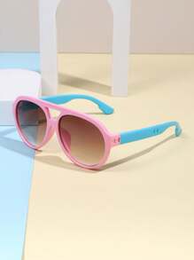1 件时尚派对可爱复古不对称儿童时尚眼镜 - 粉色 - 查看 2