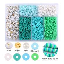 1 盒 6 毫米聚合物黏土珠套件扁平圓形間隔珠套件帶字母珠珍珠手鍊項鍊製作珠寶 Diy 製作套件生日聖誕派對禮物 - 彩色 - 查看 18