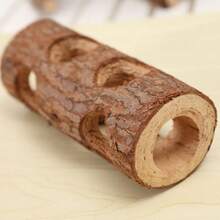 1pc Wooden Tube Tunnel Pet Hamster Rabbit Chew Toy - Multicolor - View 6