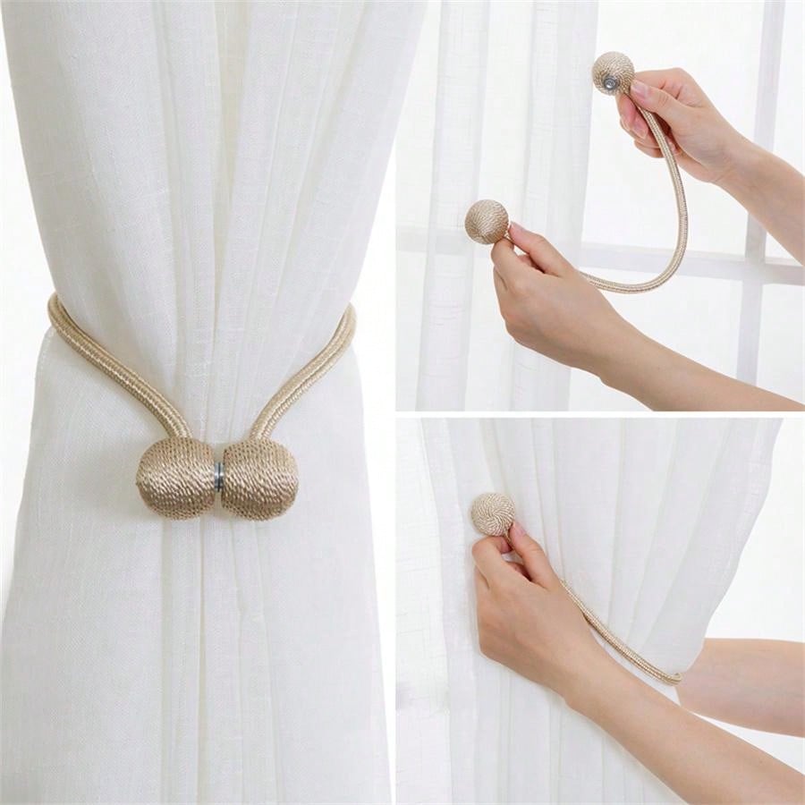 1pc Elegant Curtain Tieback With Braided RopeBuckleSimple And
