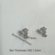 1PC Stainless  Steel Lip Piercing With Heart Chain Detachable Spider Bites Snake Bites Body Piercing Non Fading And Non Allergic - Silver - View 6