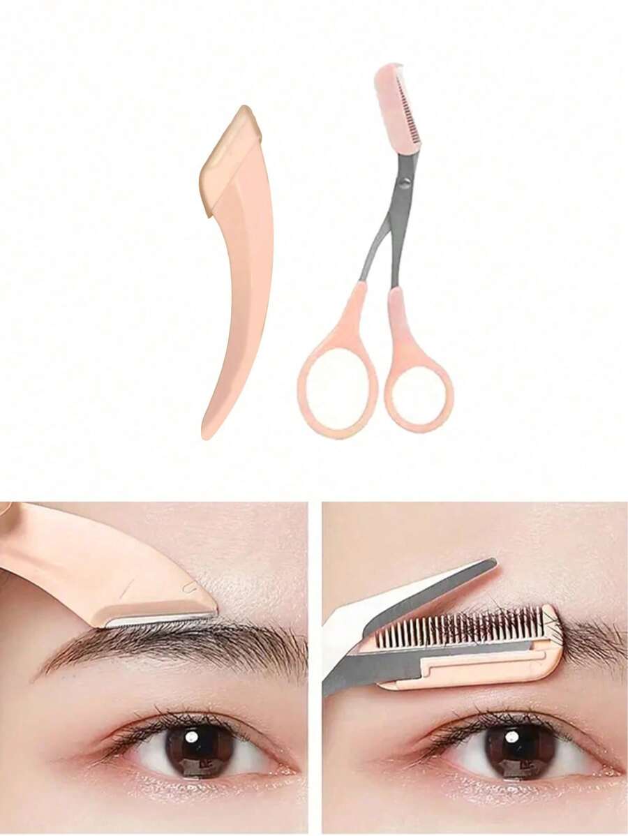 1入組不銹鋼眉毛修剪器,男女通用美容工具,用於去除毛髮和修形