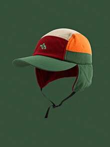 1pc Unisex Multifunctional Winter Baseball Cap With Ear Flaps, Letter Embroidery Decoration, Retro Style, Warm-Keeping For Outdoor Activities - Multicolor - View 13