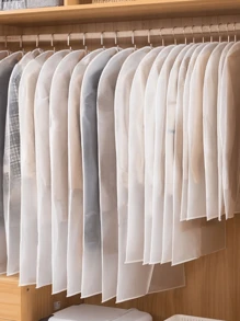 3pcs/Pack 3 Sizes Available Garment Bags For Hanging Clothes Storage - Suit Bag With Zipper, Dress Bag Dust Cover - Clear Storage Bags For Clothing Storage - Protects And Organizes Your Wardrobe - White - View 5