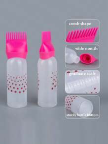 1 件男女通用根梳造型塗抹器,附刻度設計,洗髮精和染髮劑瓶,適合家庭或沙龍使用