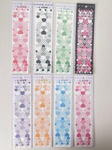 A Set Of 8 Houndstooth Pattern Love Diy Material Stickers - Apricot - View 1