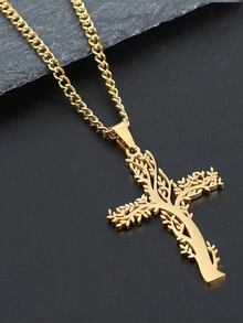 1 件不銹鋼歐式生命之樹和吊墜項鍊男女通用時尚嘻哈酷時尚簡約配件情人節、聖誕節和新年禮物的最佳選擇 - 生命之樹項鍊 - 查看 5