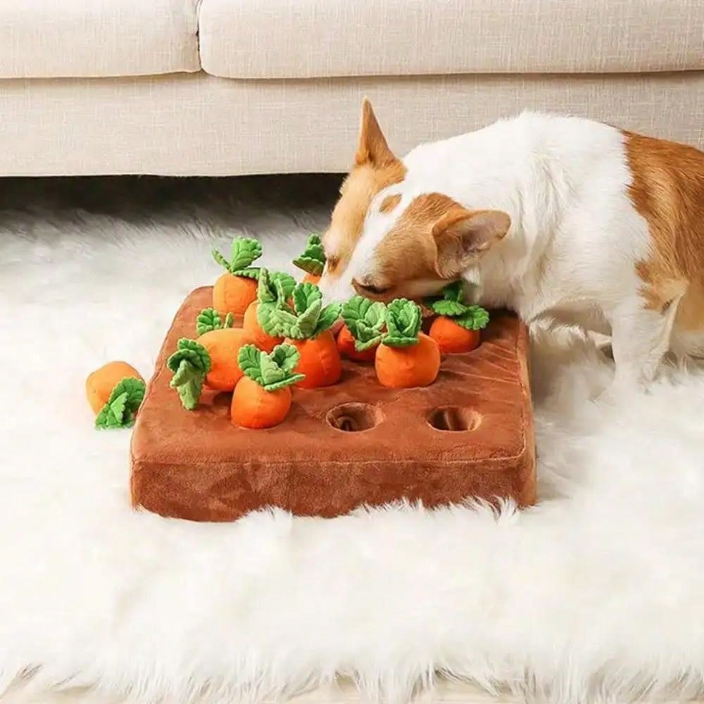 Carrot Snuffle Mat For Dogs, Interactive Dog Plush Puzzle Toys, 2 In 1
