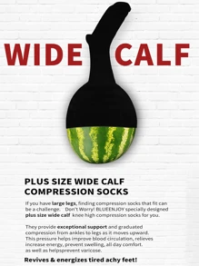 3 Pairs Plus Size Compression Socks Circulation 15-20 Mmhg For Women Men Wide Calf Pregnancy Maternity Knee High Best Rated Support For Pregnant Medical Running Nursing Athletic Fit Cycling Sports, For Gym