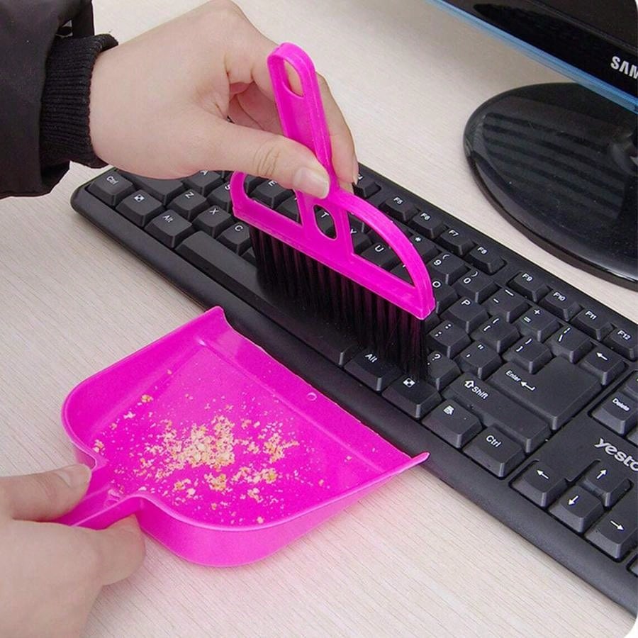 2Pcs Set Dust Pan Broom Brush Dustpan Dustpan And Brush Set,Mini Dust