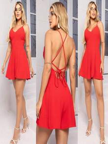 Women Dresses - 紅色 - 查看 2