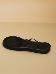 Women's Casual Flat Sandals Hollow Out Slippers Anti-Slip Beach Shoes For Students, Summer - Black - View 9