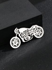 MESTILO 1pc Stainless Steel Cold Style Animal Snake Rose Feather Motorcycle Brooch Suitable For Men And Women Daily Wear - Silver - View 8