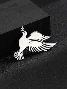 MESTILO 1pc Stainless Steel Cold Style Animal Snake Rose Feather Motorcycle Brooch Suitable For Men And Women Daily Wear - Silver - View 3